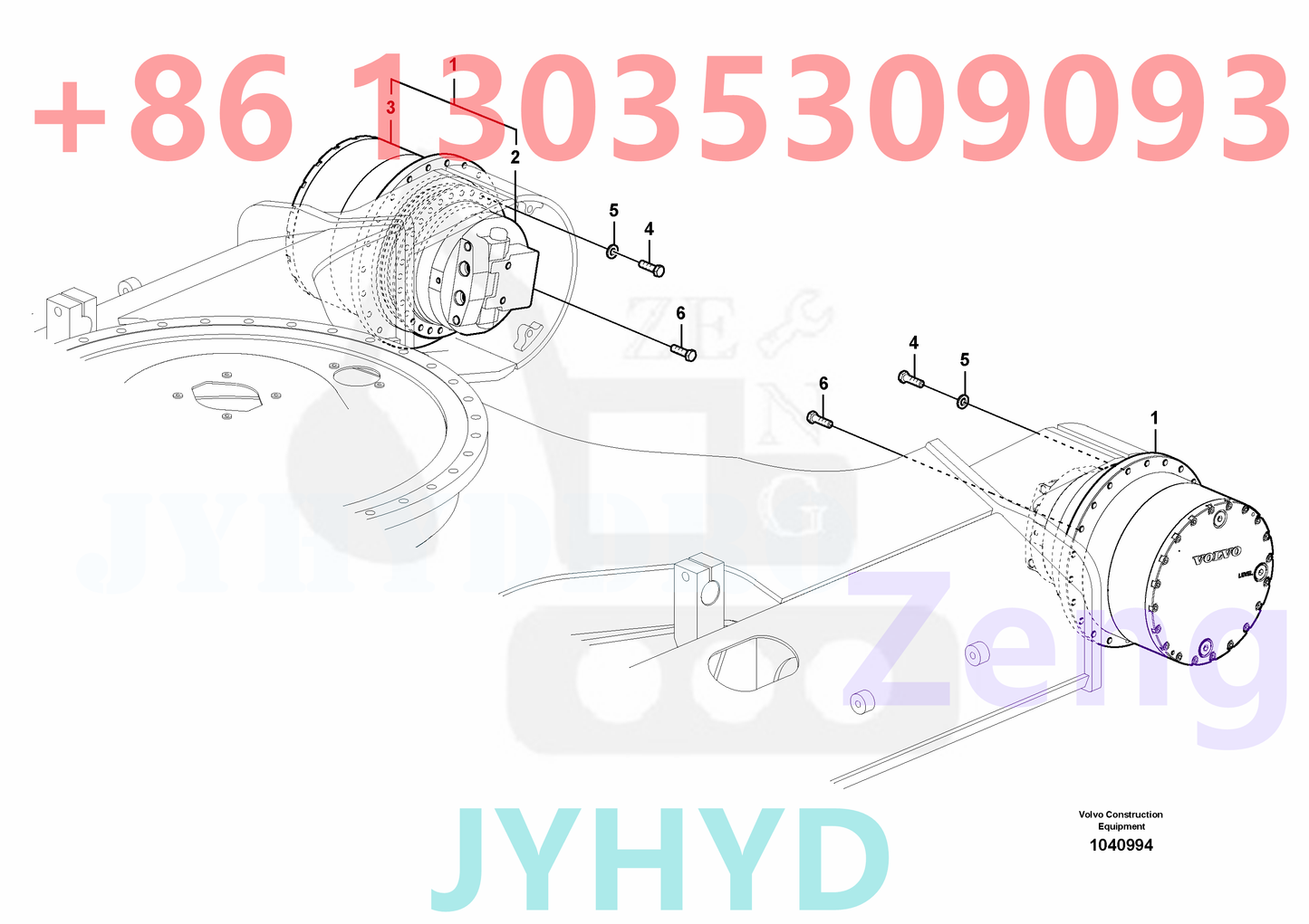 VOLVO EC360C EXCAVATOR Travel motor None NoneNone 8280846, 8280847, 8281897SN -110531 ROTARY GROUP