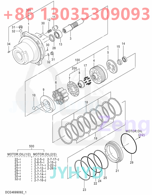 HITACHI 4699092 TRAVEL MOTOR ROTARY GROUP AND SPARE PARTS