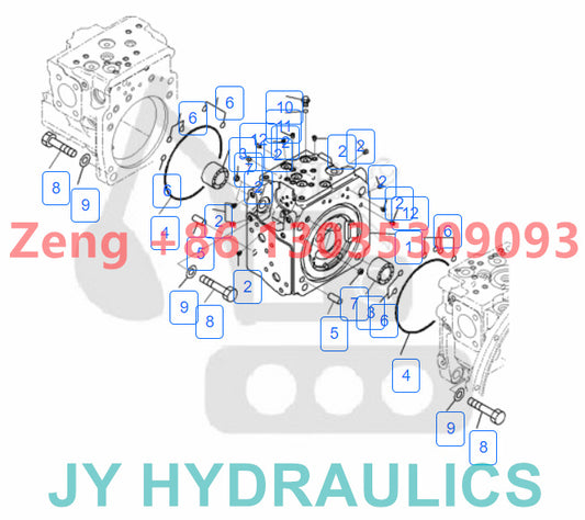 KOMATSU HB205-1 HB215LC-1  PC200-8E0 PC200LC-8E0 PC210-8 EXCAVATOR 708-2L-00800 708-2l-31470 HYDRAULIC PUMP ROTARY GROUP AND SPARE PARTS