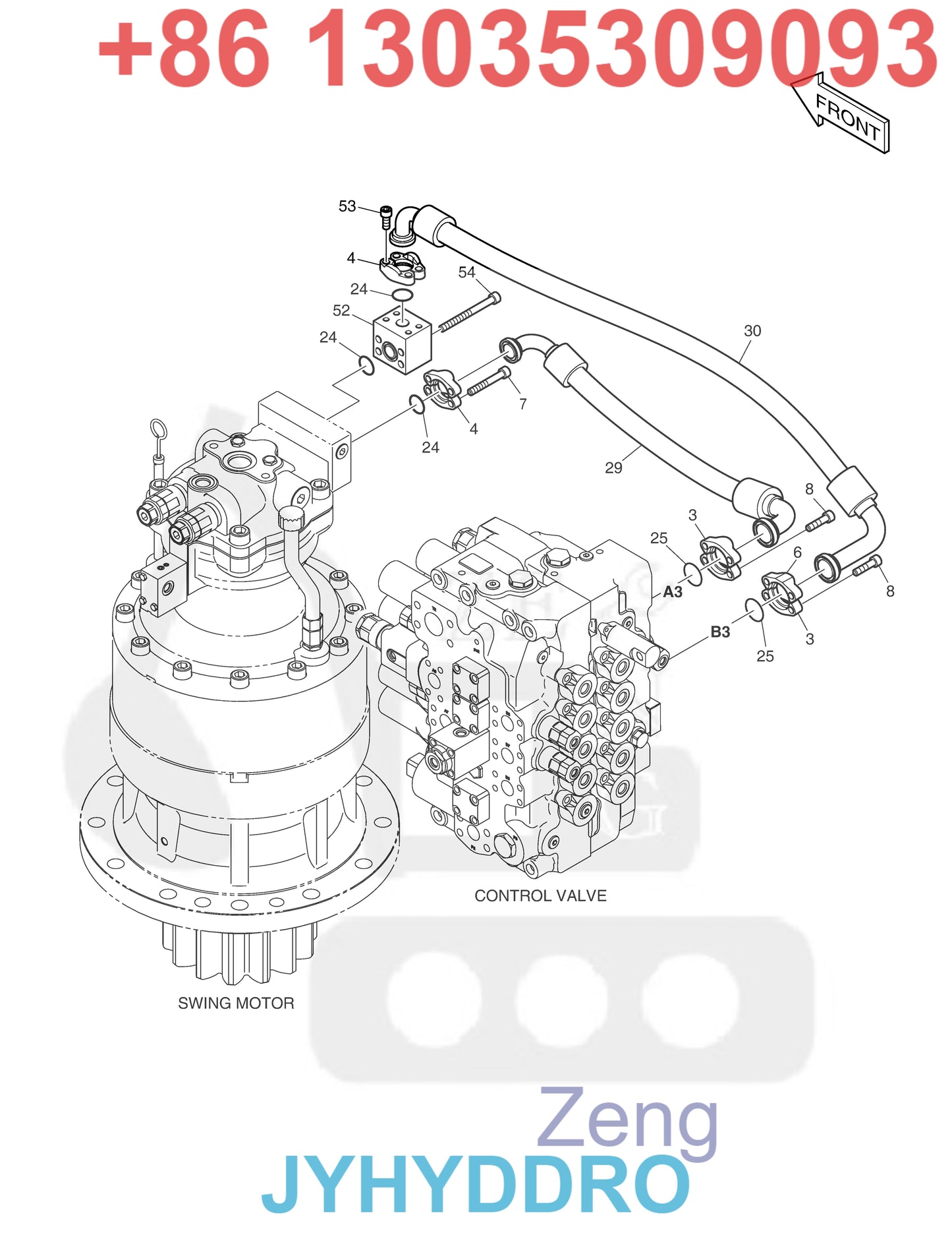 DOOSAN DX300LC-3 EXCAVATOR 170301-00091A 170301-00091B K1056874 SWING MOTOR ROTARY GROUP AND SPARE PARTS