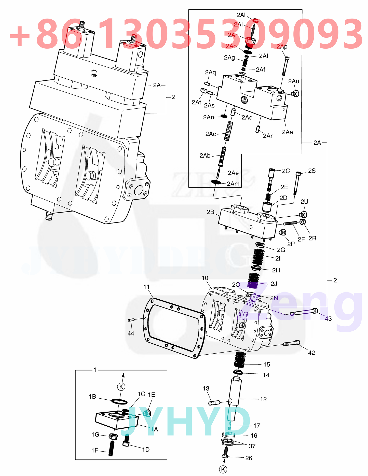 DOOSAN 400914-00366 400914-00366A 400914-00366B *NA00911 HYDRAULIC PUMP ROTARY GROUP