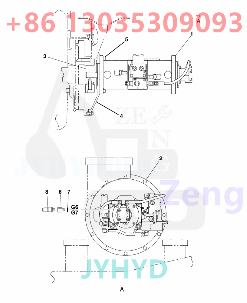 CASE CX130 EXCAVATOR KNJ2742 HYDRAULIC PUMP ROTARY GROUP AND SPARE PARTS