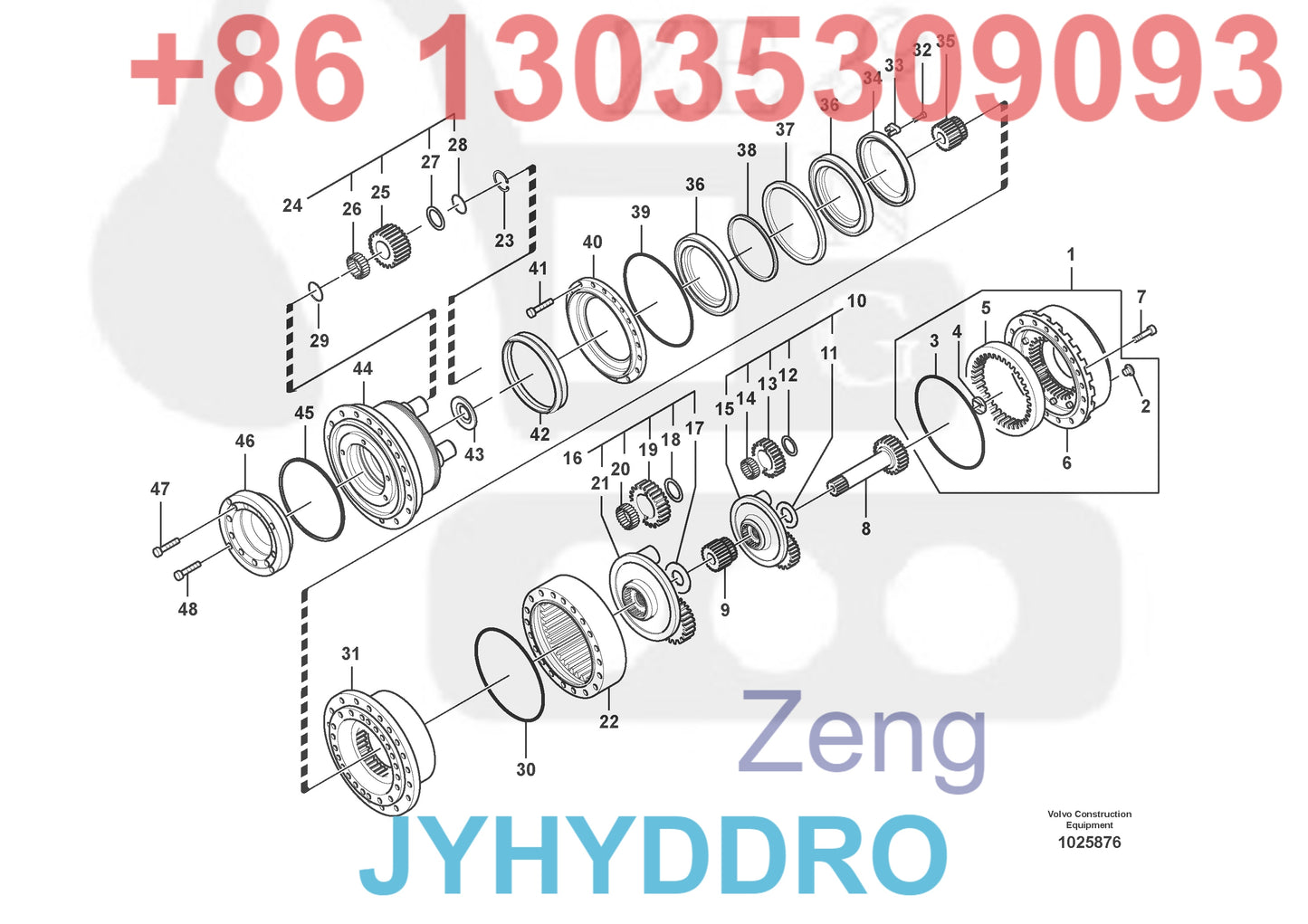 VOLVO EC700B EXCAVATOR Travel gearbox 8279230,SN 10467--None VOE8279230 `