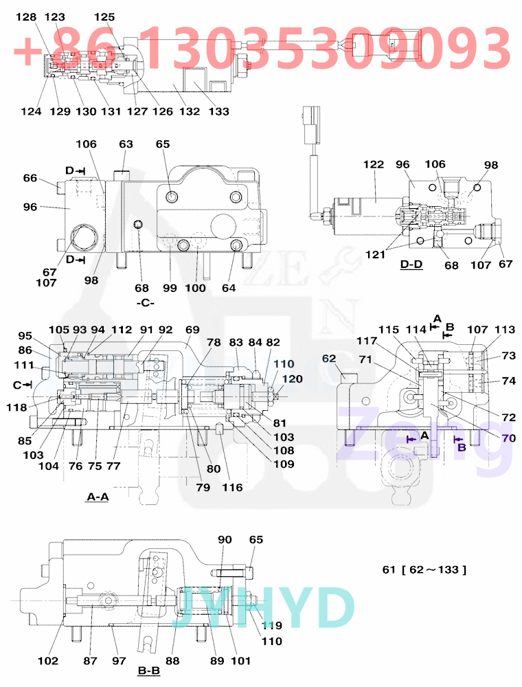 CASE CX130 EXCAVATOR KNJ3021 PUMP ROTARY GROUP