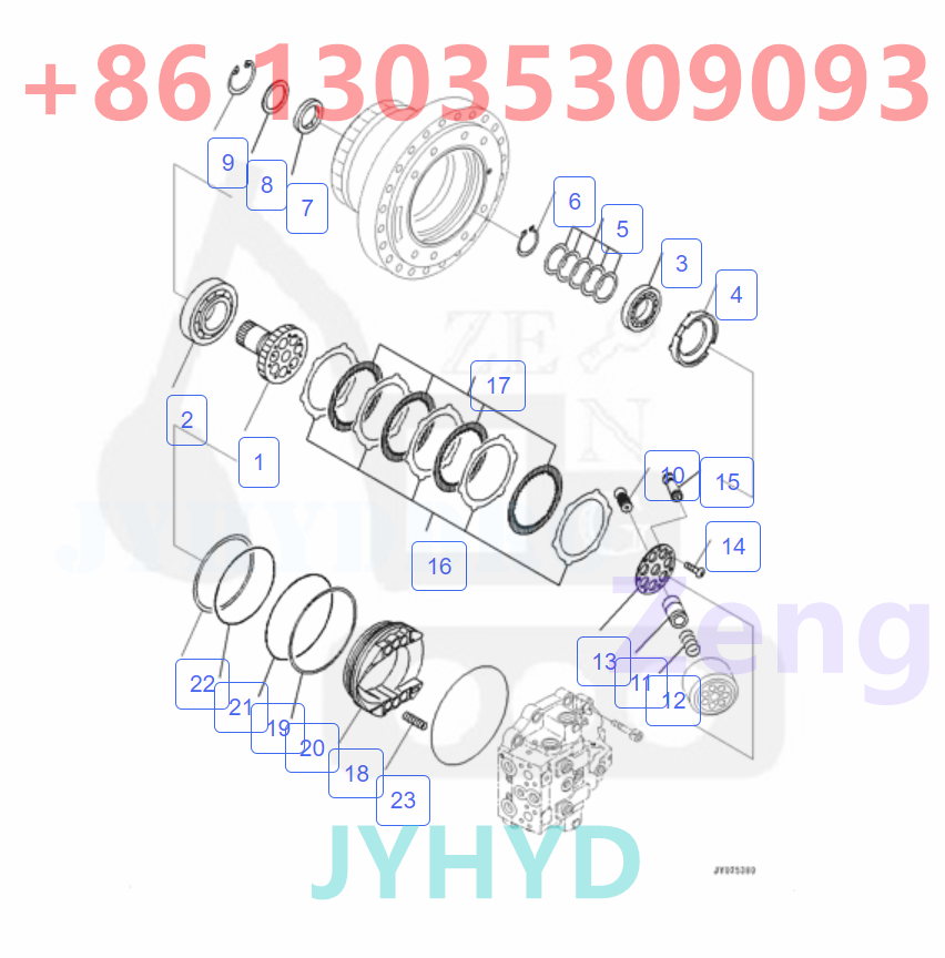 KOMATSU 2A8-27-00111 2A8-27-00110 706-8J-01480 TRAVEL MOTOR ROTARY GROUP AND SPARE PARTS