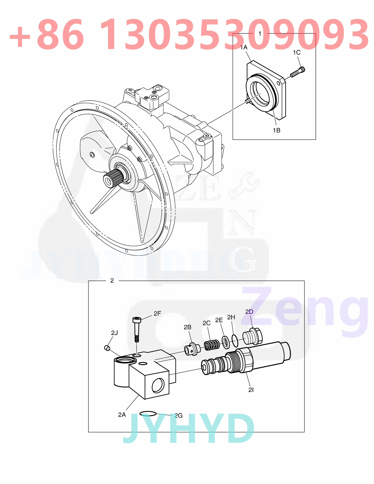 DOOSAN 400914-00366 400914-00366A 400914-00366B *NA00911 HYDRAULIC PUMP ROTARY GROUP AND SPARE PARTS