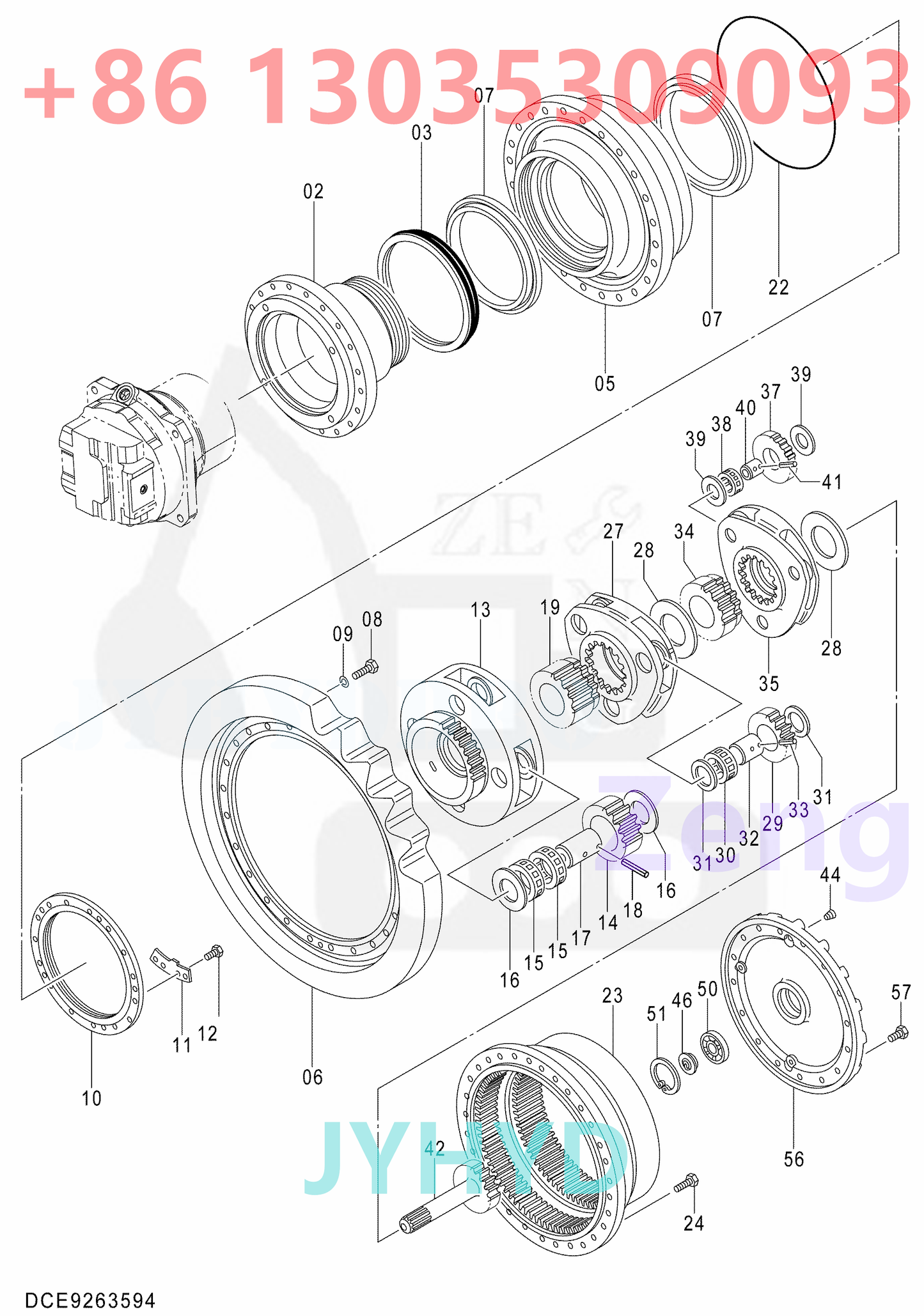 HITACHI ZX470-5G EXCAVATOR TRAVEL DEVICE 9263594
