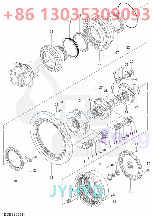 HITACHI ZX470-5G EXCAVATOR TRAVEL DEVICE 9263594