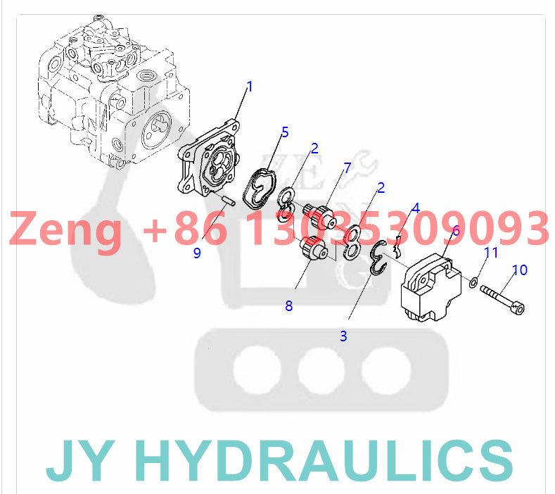 KOMATSU PC27MR-3 PC30MR-3 excavator 708-1S-00410 708-1S-00411 708-1S-00420 708-1S-00421 708-1S-01140 708-1S-01310 hydraulic pump rotary group and spare parts